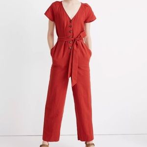 Madewell Linen Jumpsuit in Cinnabar